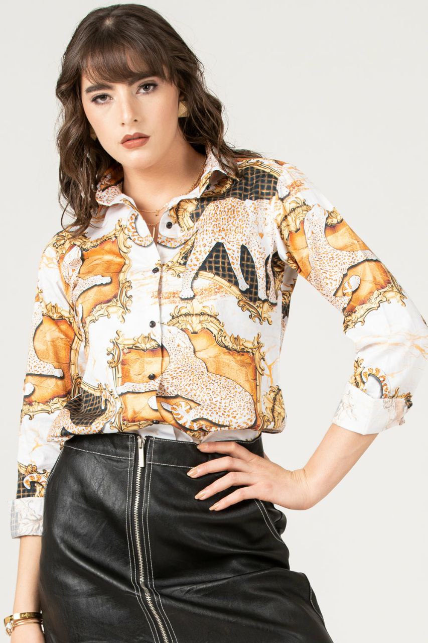 Leopard Print Pattern Women Shirt